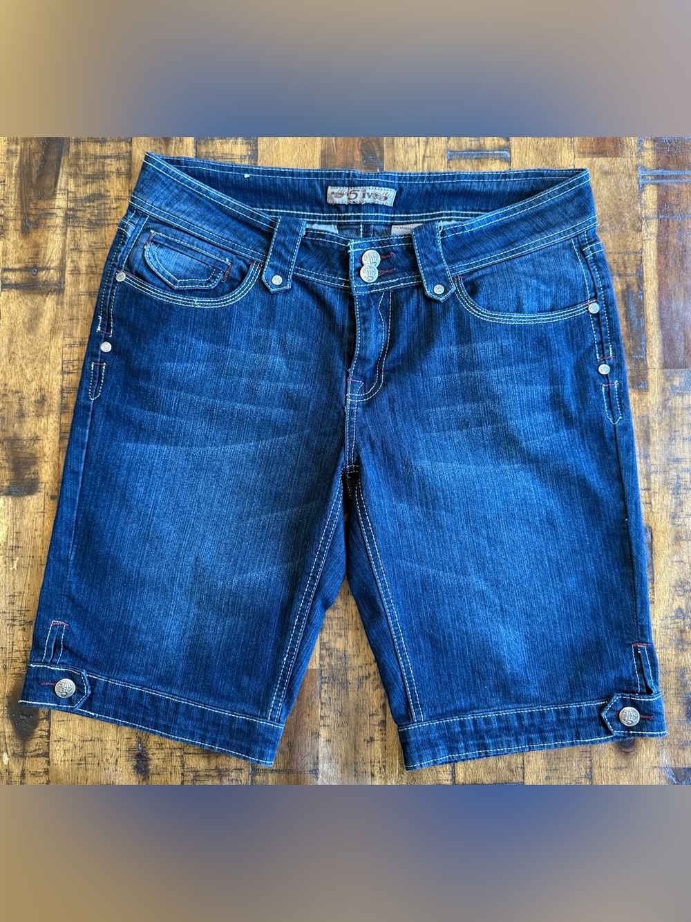 5ive Stretch Denim Capri Jeans | Size 15 | Nautical Snap Buttons | Like New